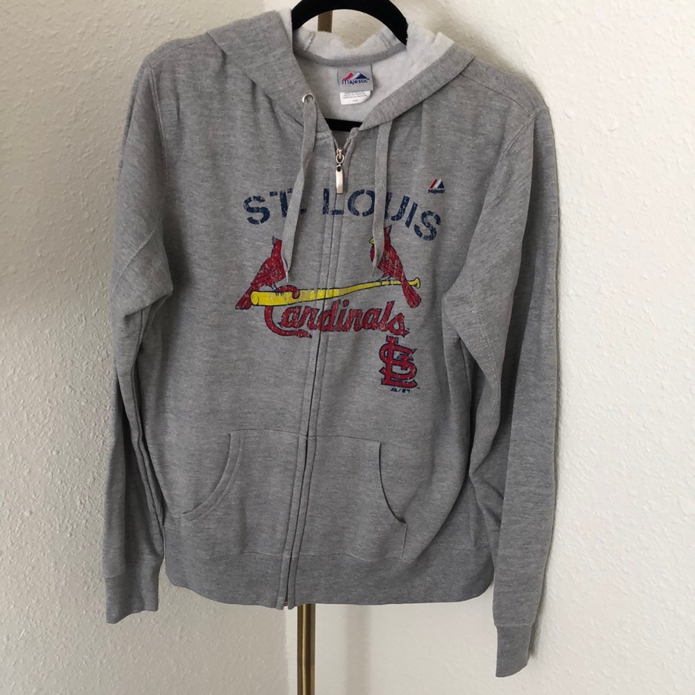 Majestic, St. Louis Cardinals, L, zip-up hoodie